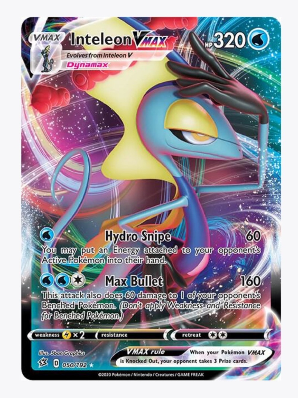 Inteleon VMAX SWSH02: Rebel Clash Pokemon Trading Card